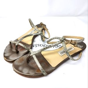 Jimmy Choo Champagne Leather Flats 36.5